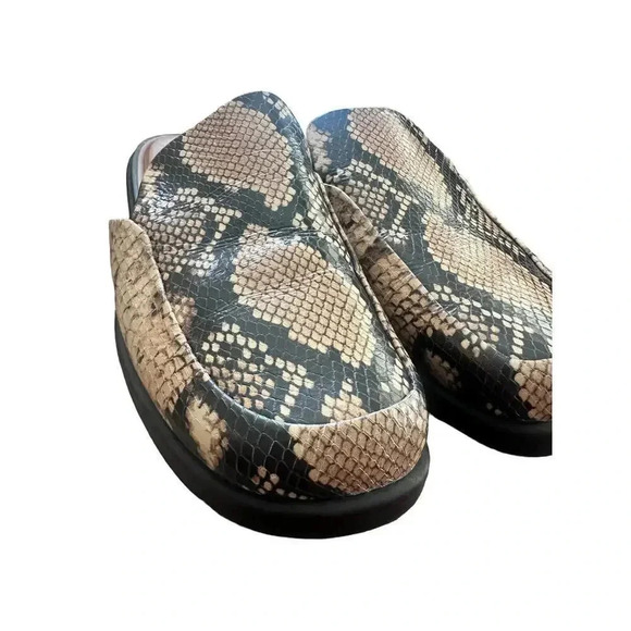 Franco Sarto Tan Mules Snakeskin Slip On Bocca Slide Shoes Size 8M - Picture 2 of 5